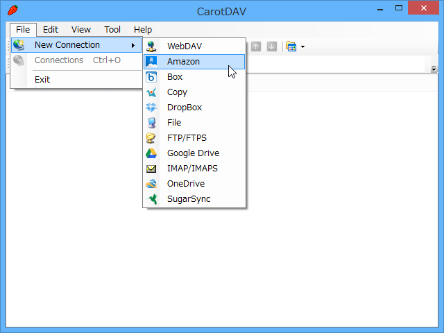 ［Amazon］メニューを選択