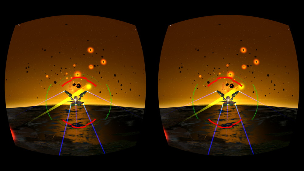 Oculus Riftでも体験できた3人称視点のSTG「Vanguard V」。頭を振ってターゲットをロックオンできる