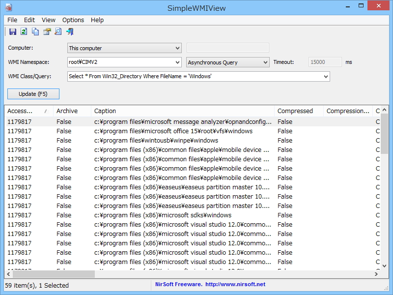 「SimpleWMIView」v1.00