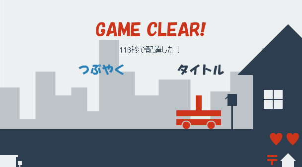 郵便マークの形状をうまく活用したアクションゲーム。4つの操作をしっかり頭に入れて、瞬時に対応する必要がある