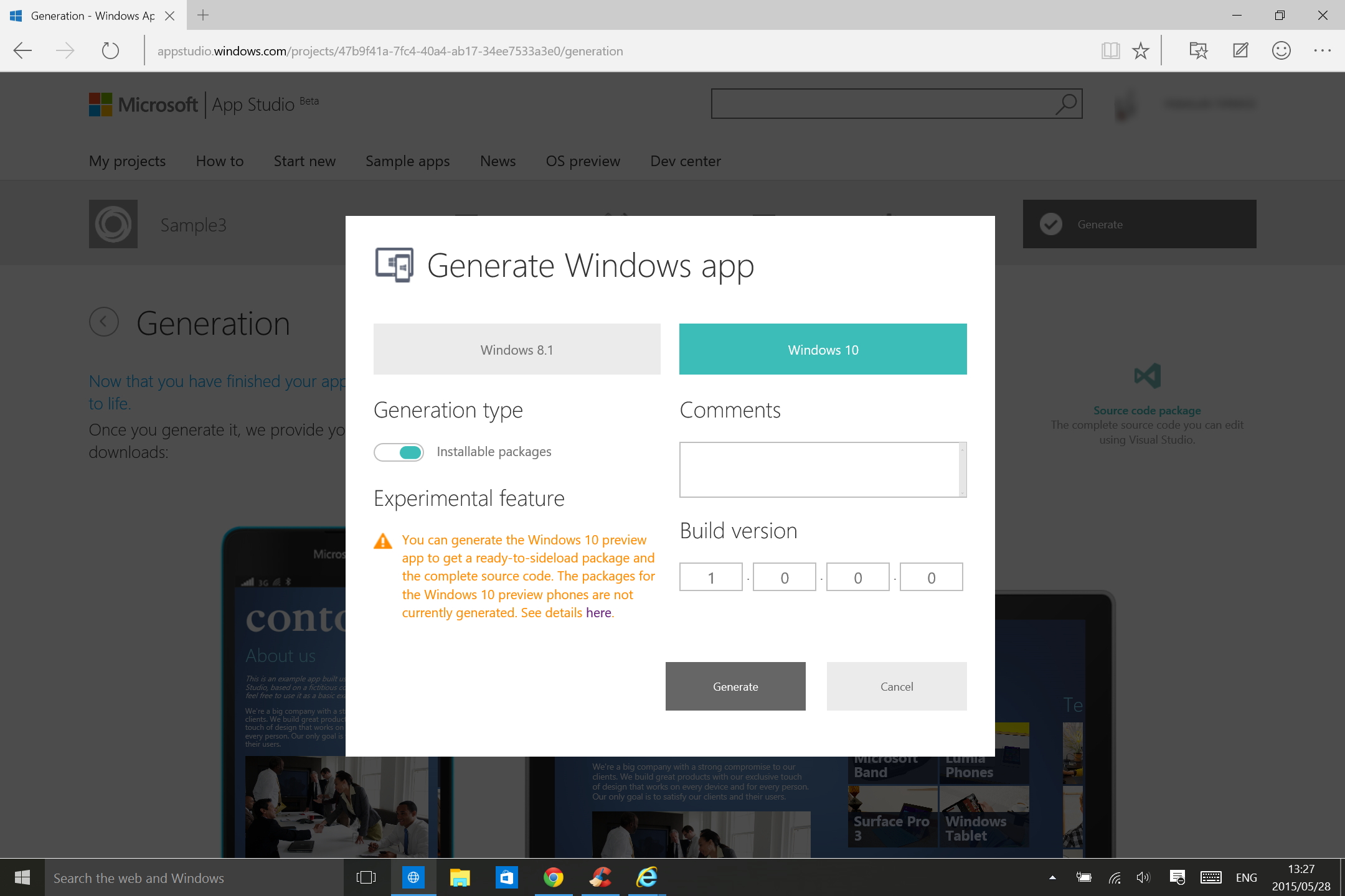 “Windows App Studio”