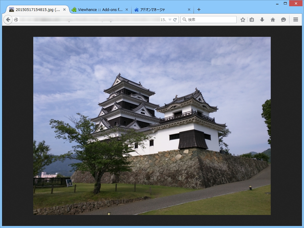初期状態の「Firefox」（「Viewhance」導入前）