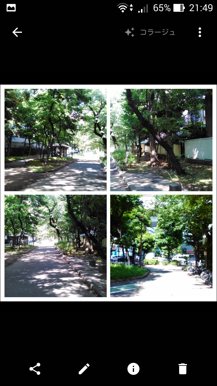 フォトコラージュは写真の枚数に応じて自動でレイアウトされる