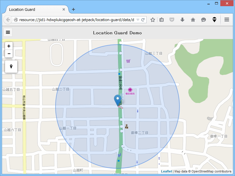 “Low”レベルを指定。徒歩数分のポイントが現在位置として表示される