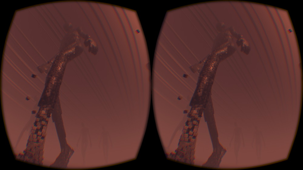 クライマックスでは、ブロックの巨人が現れゆっくりと歩く。リズムに合っているというよりは、クライマックスの雰囲気にふさわしい圧倒的な存在感だ