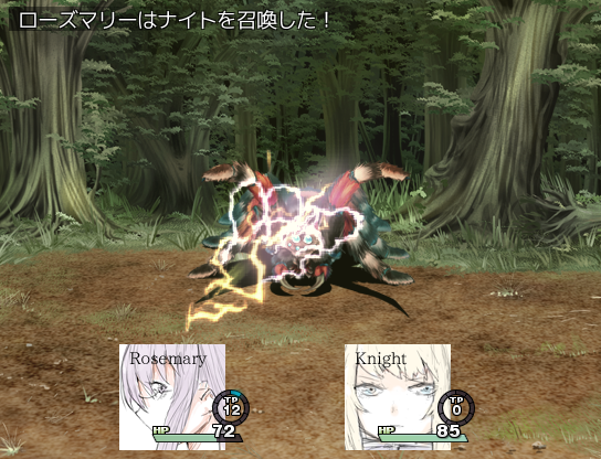 3体いる召喚獣のうち2体の召喚時には、敵へダメージを与える効果も発生する。この際のダメージはTPに依存