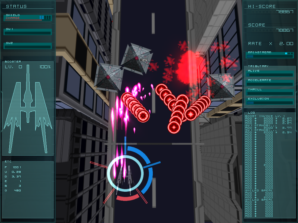 ショットとブレードを使い分けて戦う。ブレードの方が高威力なので、なるべくうまく接近してブレードで倒していきたい