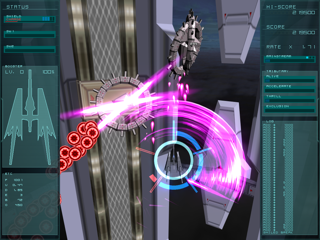 ショットとブレードを使い分けて戦う。ブレードの方が高威力なので、なるべくうまく接近してブレードで倒していきたい