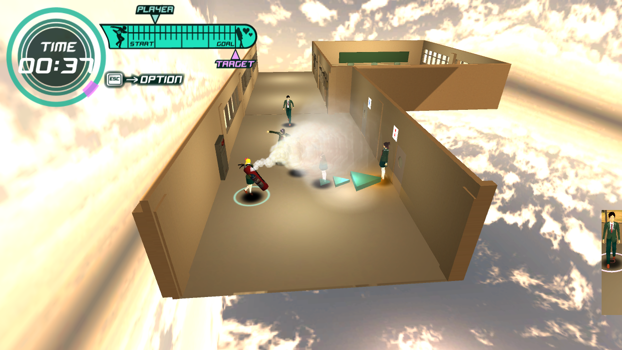 相手や他の生徒を避けてラブレターを届ける。アクション的には隠れるより逃げ切るという感じ