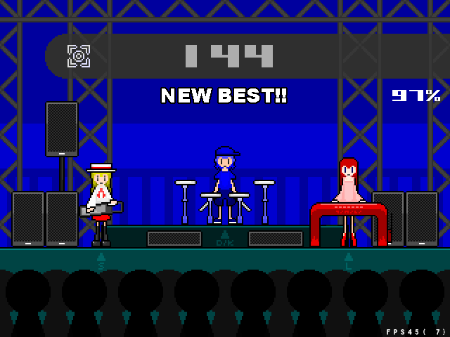 途中でゲームオーバーにならないなど、リズムゲームとしては気軽に遊べるバランスで素直に楽しめる