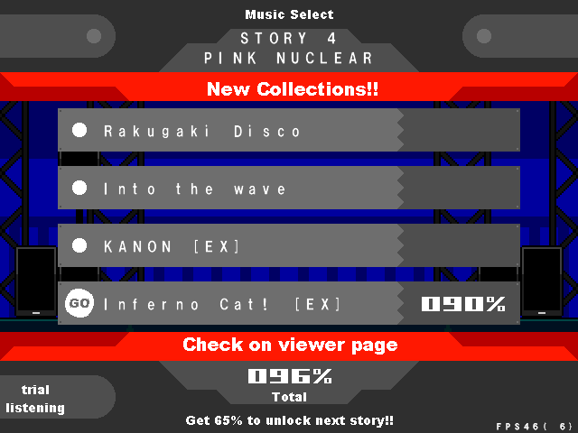 途中でゲームオーバーにならないなど、リズムゲームとしては気軽に遊べるバランスで素直に楽しめる