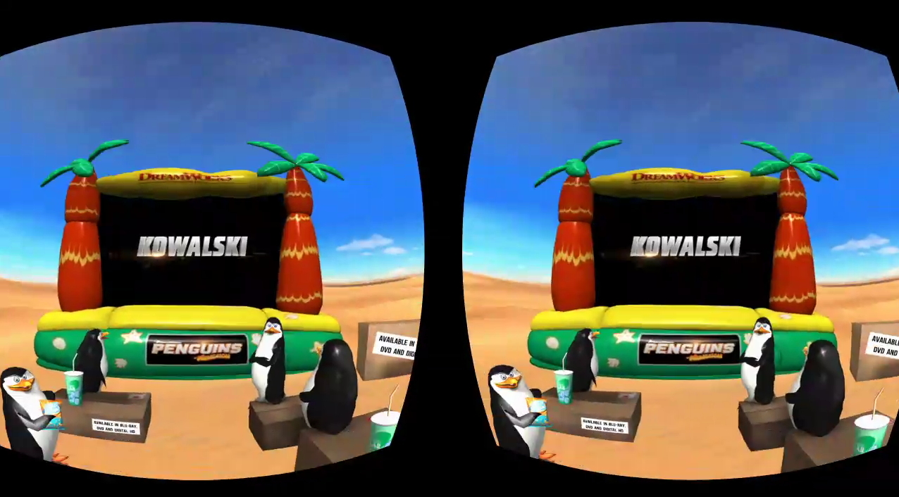 ペンギンたちと予告編を鑑賞する『ザ・ペンギンズ from マダガスカル』