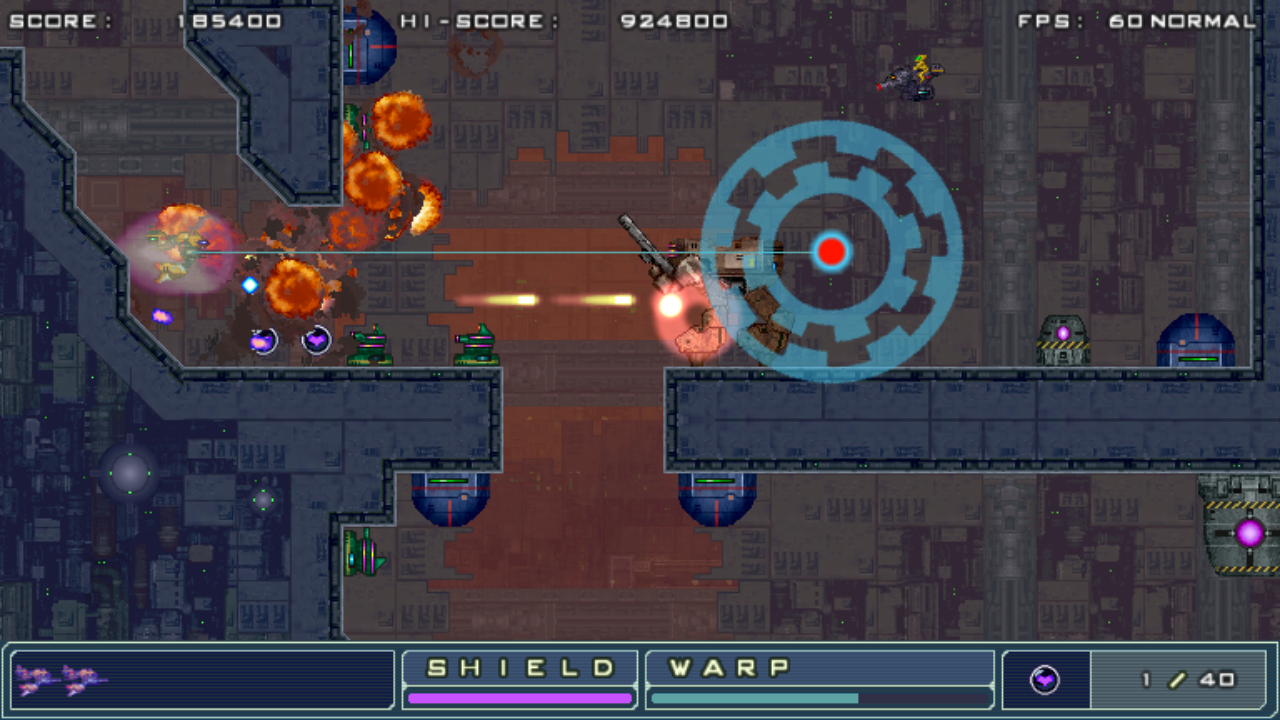 ワープボタンを押して行き先を指定し、離せばその場所へ移動。その道中にいる敵にダメージが入る