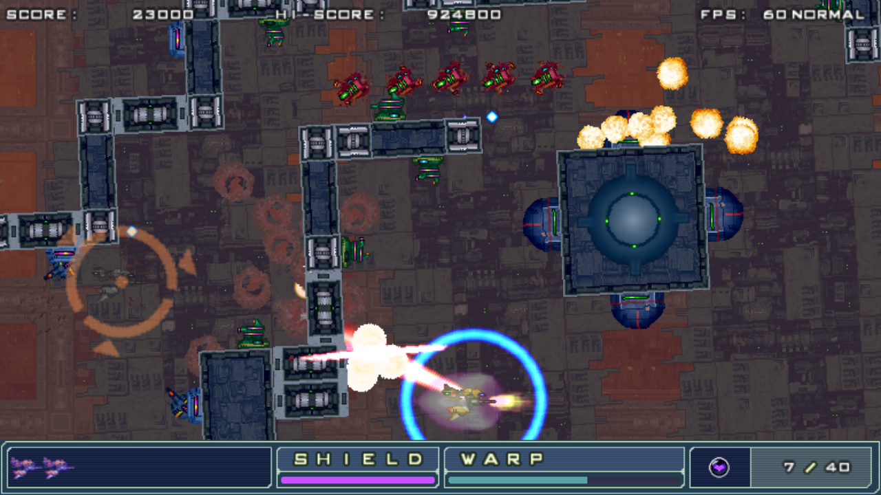 ワープボタンを押して行き先を指定し、離せばその場所へ移動。その道中にいる敵にダメージが入る