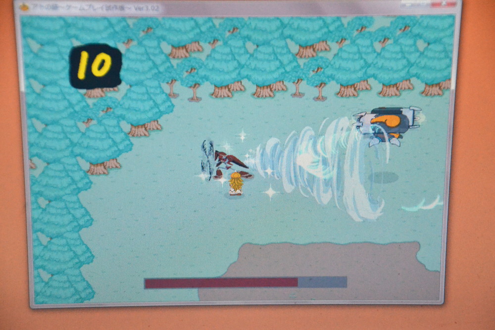 敵を引き込んでから弾き飛ばすというアクション。ボスの大量の弾もまとめて引き込んではじき返すと爽快