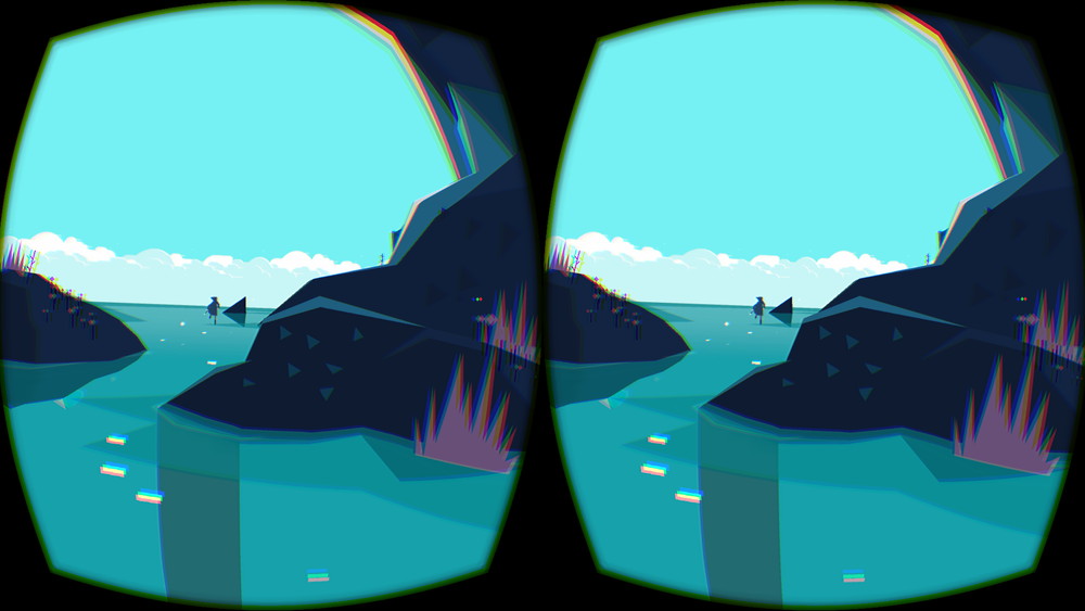 巨人から逃げる狩人。シーンの切り替えもプレイヤーの視点がトリガーになっている