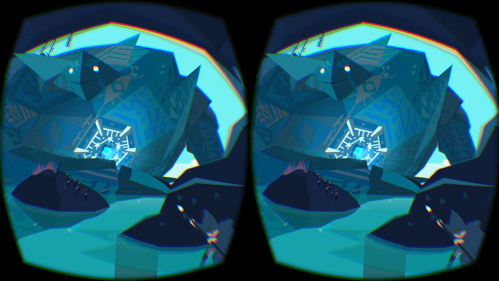 隠れていると巨人が突っ込んでくる。胸のところに青く光っているものが気になる