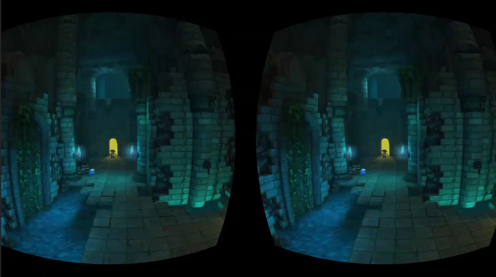 廊下を奥から覗く視点。これも側面だ