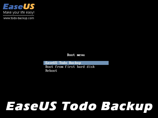 8. OSを再起動すると「EaseUS Todo Backup Free」が起動する。［EaseUS Todo Backup］項目を選択すれば復元処理を続行できる