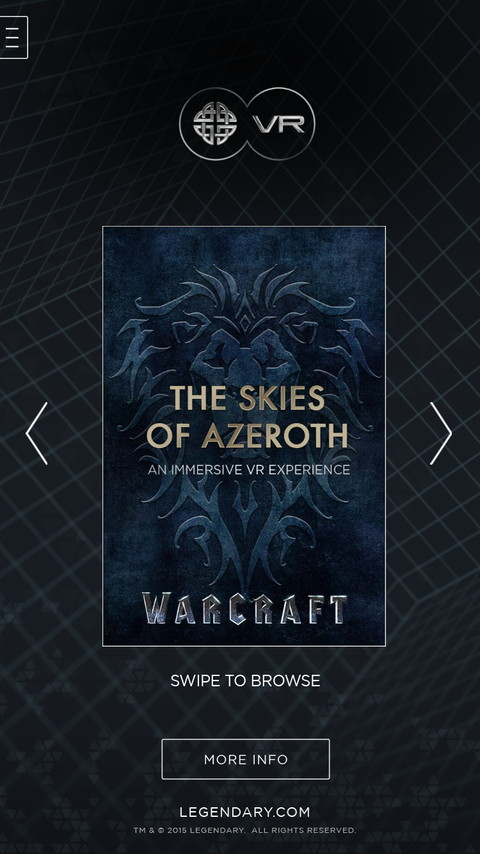 メニュー画面で体験するコンテンツを選択できる