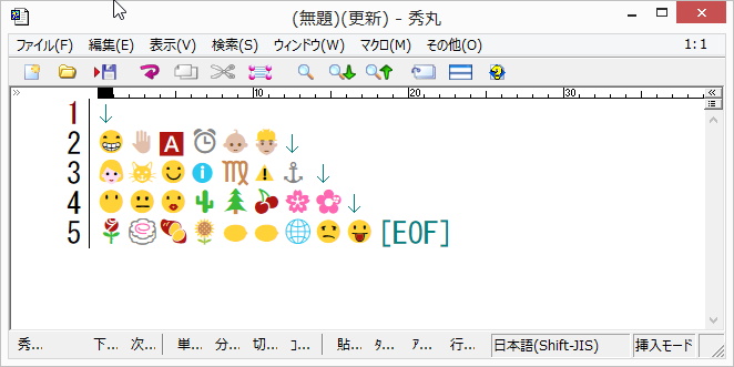 カラー表示をONにしたところ