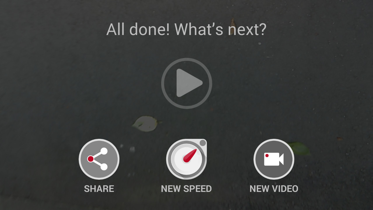 画面左下の［SHARE］ボタンから作成した早送り動画を共有できる
