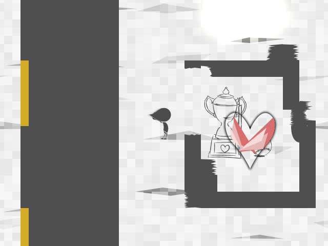 磁石の矢を使ってあちこちに移動し、“愛”を集めながらゴールを目指す