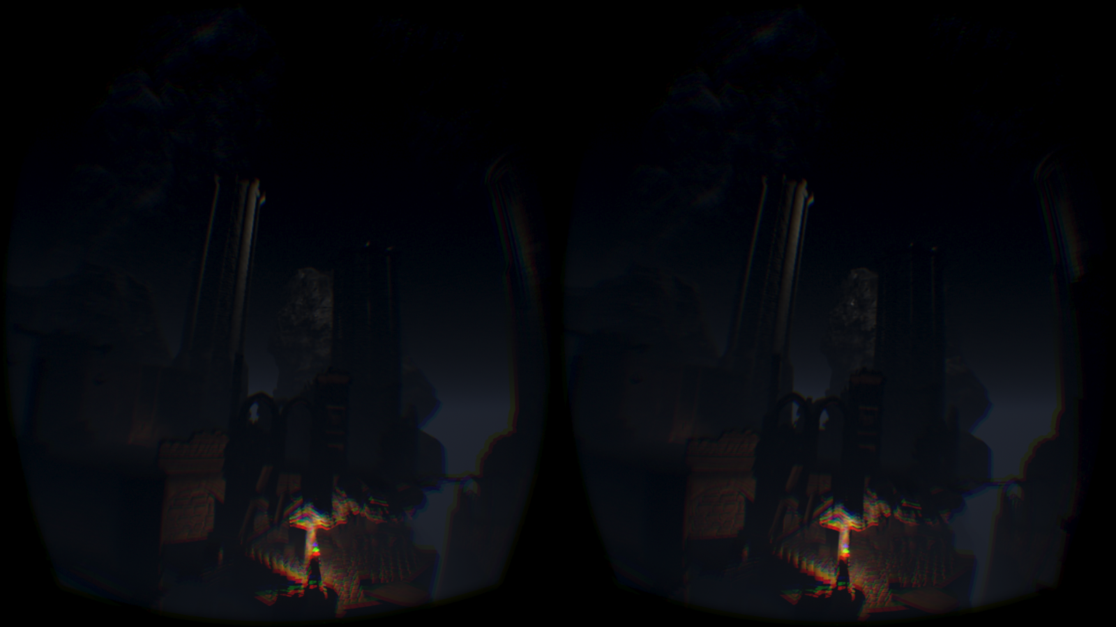 暗い神殿が広がっている