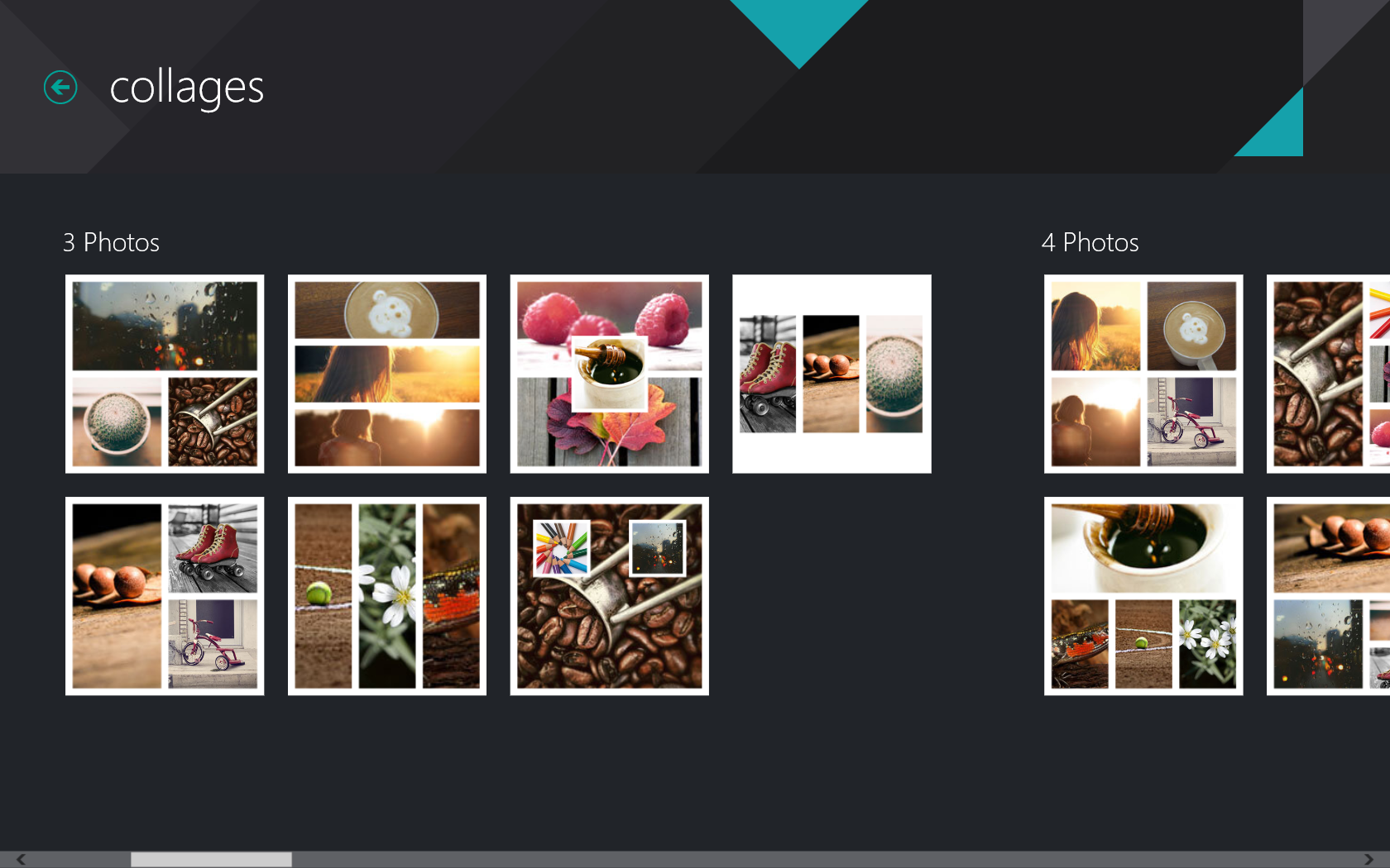 複数枚の写真をまとめてレイアウトするのに適した“collages”