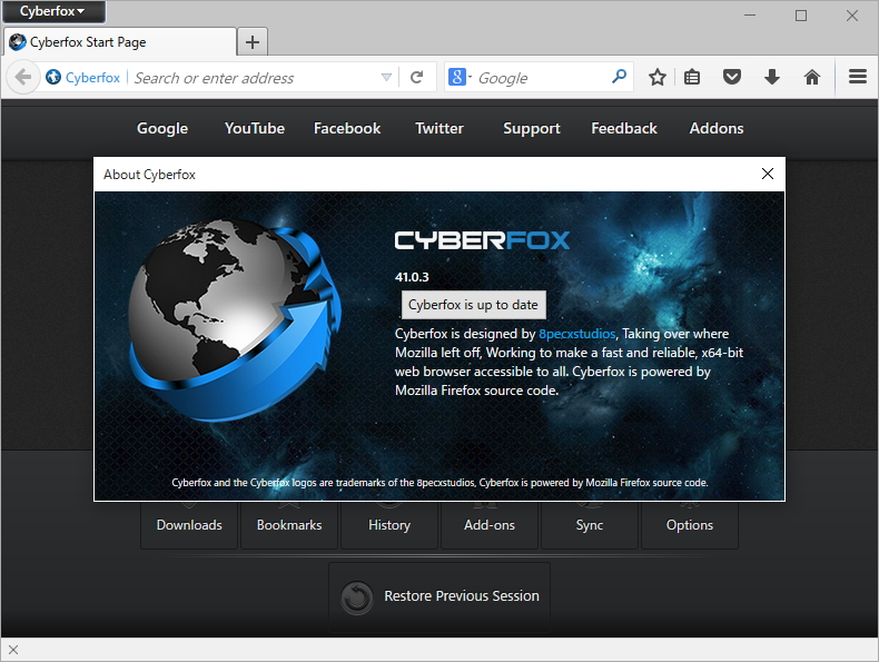 「Cyberfox」v41.0.3