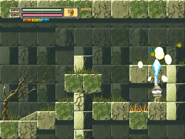 ウサギ姿を活かし、耳を使って戦う。上に向けたり回転させたりと、自由に動かせて便利そう