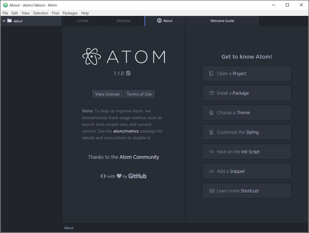 「Atom」v1.1.0