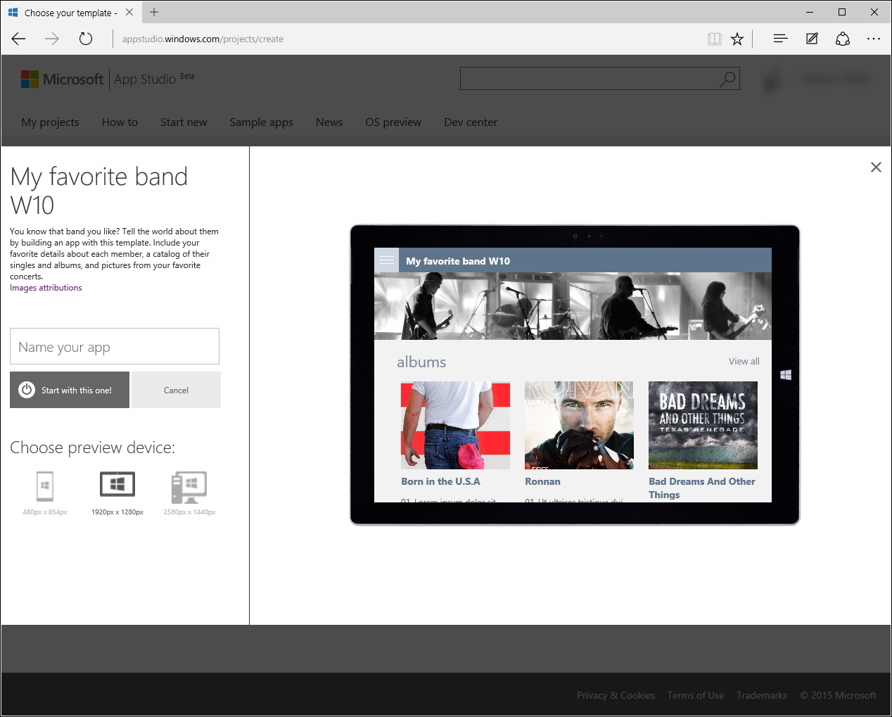 “Windows App Studio”