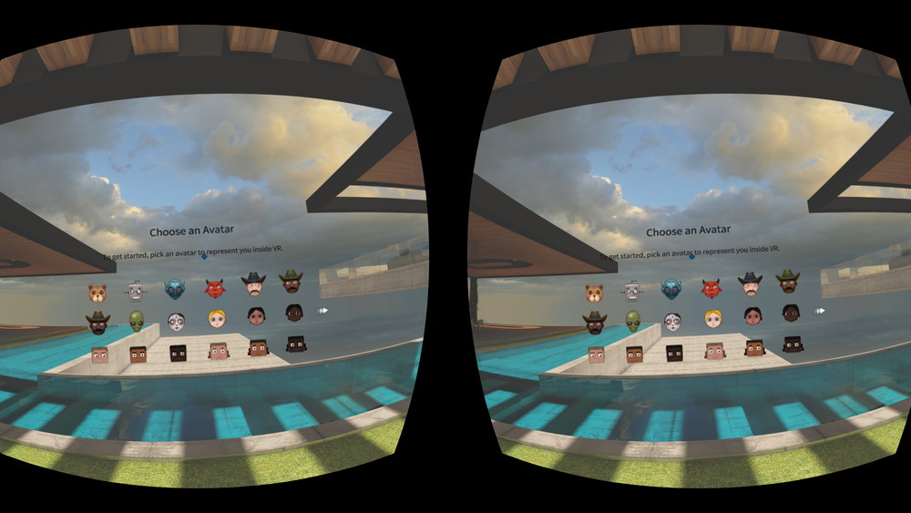 アバターを選択する画面。2画面もあり、さまざまな種類のアバターが用意されている