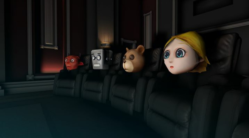 部屋の中の様子。時期的にハロウィンのアイコンが多いため、こうやって遠景で見ると不気味ではある