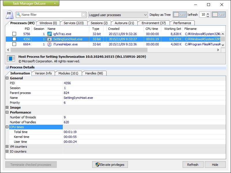 詳細ペインを表示