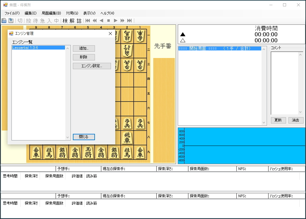 ［エンジン管理］ダイアログのリストに“Lesserkai 1.3.6”が現れたら登録は成功だ