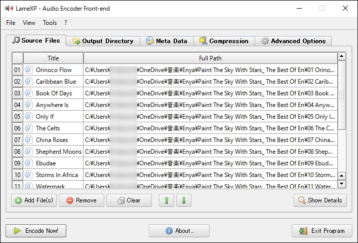 オーディオファイルをドラッグ＆ドロップなどで登録