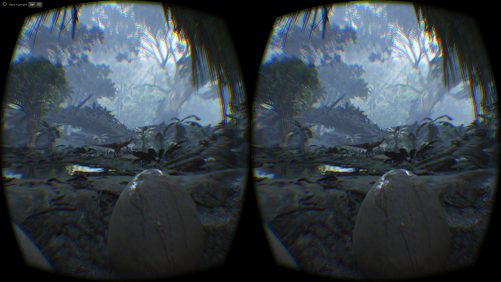 目の前を横切る恐竜