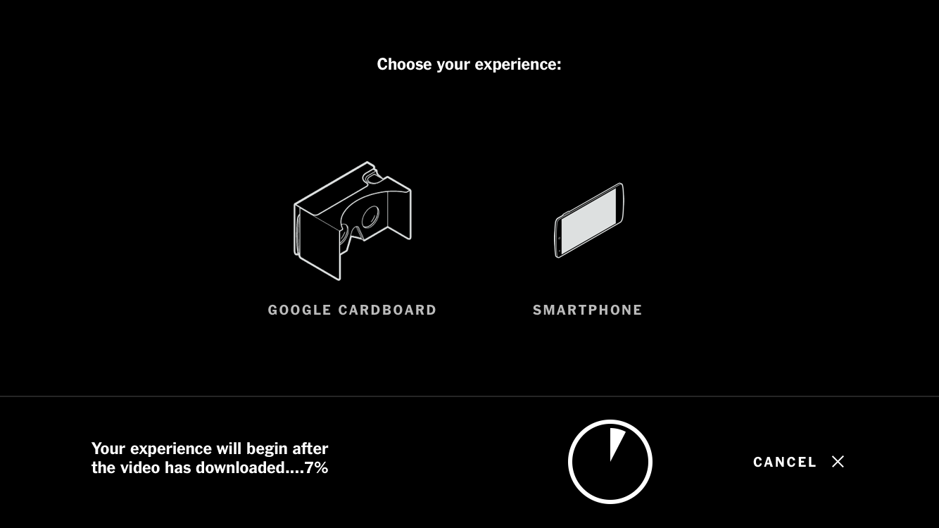 ダウンロードと体験方法の選択を行う画面