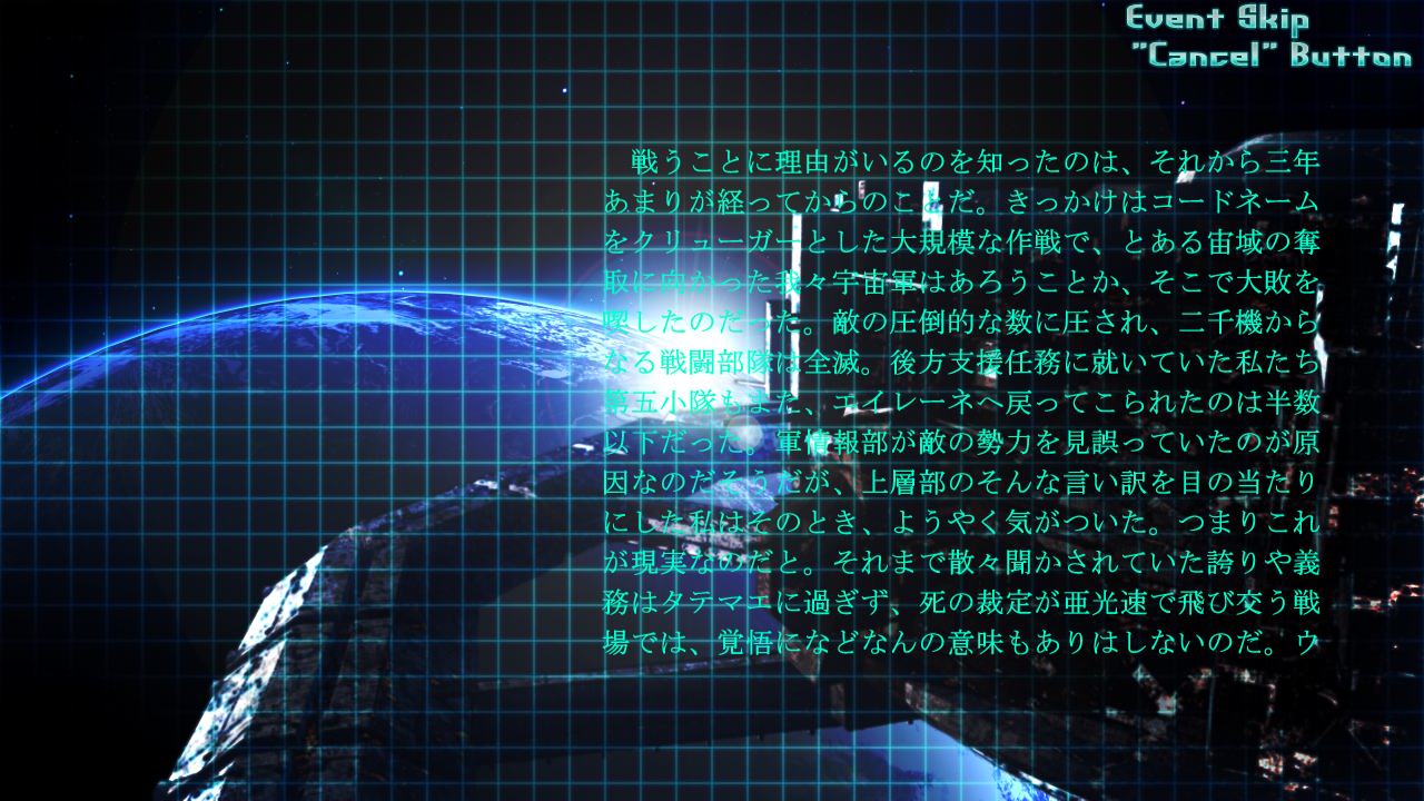 ストーリーモードでは、プレイするキャラクターの独白という形式で物語が語られる