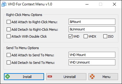 「VHD For Context Menu」v1.0