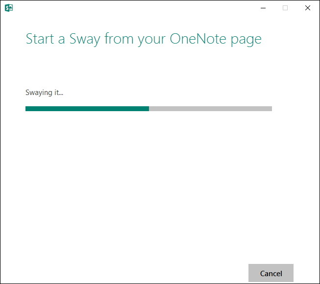 「OneNote」のコンテンツを「Sway」へ送信