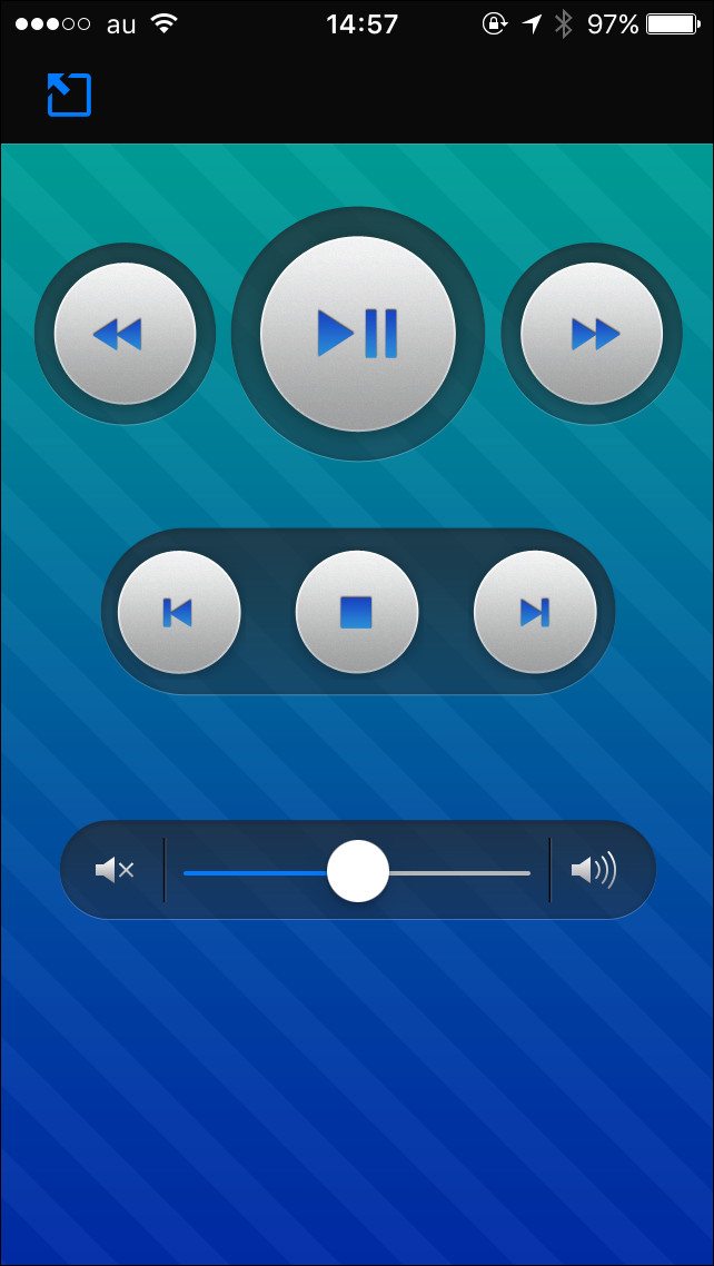 再生や一時停止、早送りや頭出しといった操作の時はこの画面に切り替えます