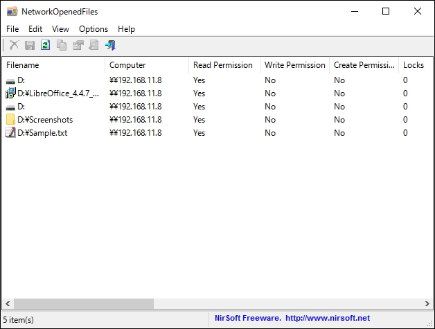 「NetworkOpenedFiles」v1.00
