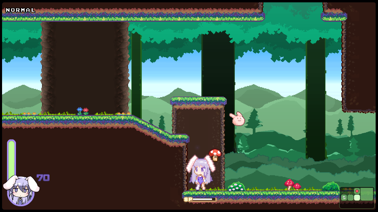 ゲームは横スクロールアクションで進行する