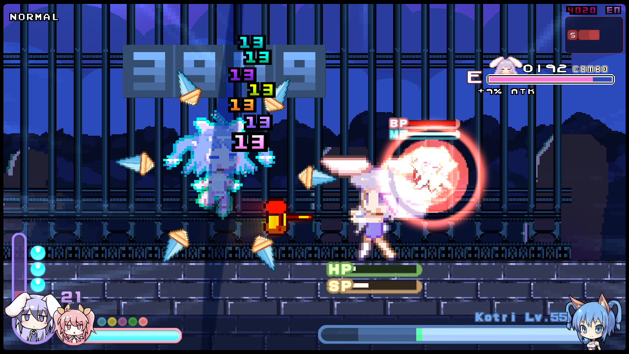 攻撃パターンの変化の合間を突いて接近し、ハンマーによる攻撃を叩き込む