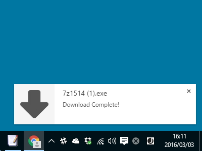 ダウンロードが終了した際にデスクトップへ通知