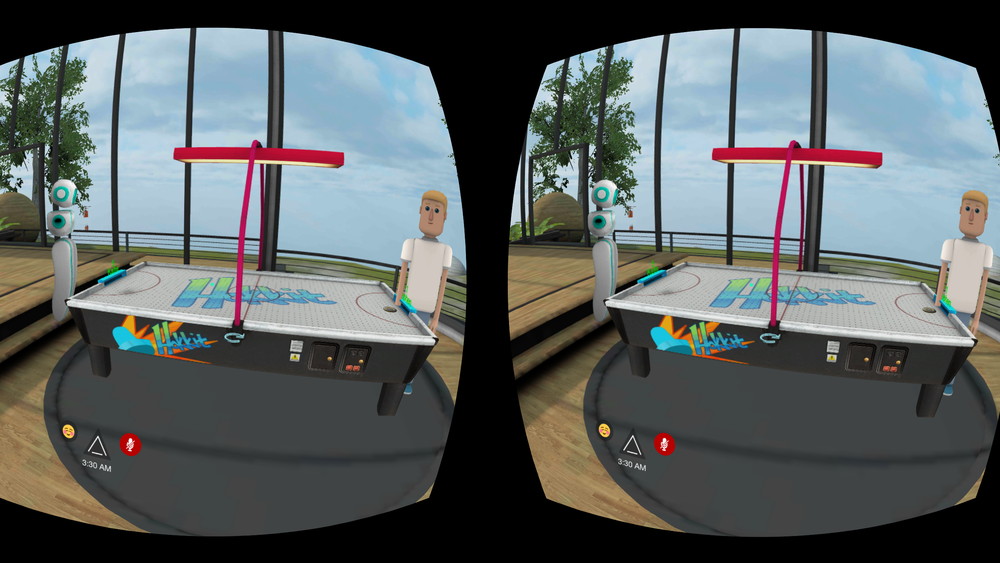 メニューを選ぶと色々なゲームなどが目の前に展開する