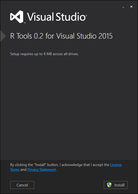 「R Tools for Visual Studio」v0.2